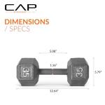 CAP Barbell Cast Iron Hex Dumbbell, Single, 35 lb