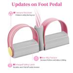 Pedal Resistance Bands with Handles, Durable 6-Tubes Multifunction Pedal Resistance Band, Natural Rubber Foot Pedal Resistance Bands, Fitness Resistance Bands for Abdomen, Waist, Arm, Leg (Pink)