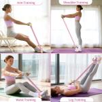 Pedal Resistance Bands with Handles, Durable 6-Tubes Multifunction Pedal Resistance Band, Natural Rubber Foot Pedal Resistance Bands, Fitness Resistance Bands for Abdomen, Waist, Arm, Leg (Pink)