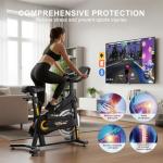 Exercise Bikes for Home,Indoor Magnetic Bike with Adjustable Magnetic,Brake Pad Resistance Silent Belt Drive,350lbs/300lbs Weight Capacity &Upgraded Version Seat for Home Cardio&Weight Loss(QM-530W)