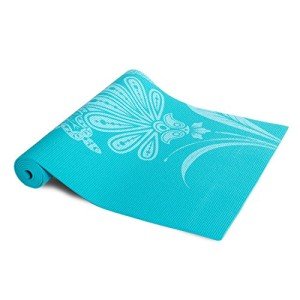 Tone Fitness Floral Yoga Mat for Everyone - Teal