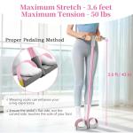 Pedal Resistance Bands with Handles, Durable 6-Tubes Multifunction Pedal Resistance Band, Natural Rubber Foot Pedal Resistance Bands, Fitness Resistance Bands for Abdomen, Waist, Arm, Leg (Pink)