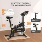 Exercise Bikes for Home,Indoor Magnetic Bike with Adjustable Magnetic,Brake Pad Resistance Silent Belt Drive,350lbs/300lbs Weight Capacity &Upgraded Version Seat for Home Cardio&Weight Loss(QM-530W)