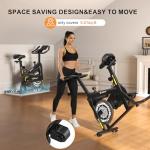 Exercise Bikes for Home,Indoor Magnetic Bike with Adjustable Magnetic,Brake Pad Resistance Silent Belt Drive,350lbs/300lbs Weight Capacity &Upgraded Version Seat for Home Cardio&Weight Loss(QM-530W)