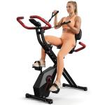 Foldable Exercise Bike - Stationary Bike for Home with 5.5 Pound Flywheel and Arm Resistance Bands, 300LB Capacity, 10dB Quiet, Heart Rate Monitor for Small Apartment Cardio Black