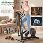 Elliptical Exercise Machine, Elliptical Machine for Home with Ultra-Smooth Magnetic Resistance,Elliptical Trainer with 14 Levels, 15.5"-18" Stride 500lb Loading, Home Gym Equipment 95% Pre-Assembled
