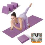 Foldable Yoga Mat Thick Non-Slip Exercise Mat - Packable Travel Fitness Mat with Carrying Bag for Yoga, Pilates, Workout, Home & Gym (purple)