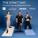Stakt The Original Foldable Yoga Mat, Premium Foldable Exercise & Workout Mat with Non-Slip Surface, Lightweight Portable for Studio or Home Use, As Seen on Shark Tank - Seafoam