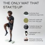 Stakt The Original Foldable Yoga Mat, Premium Foldable Exercise & Workout Mat with Non-Slip Surface, Lightweight Portable for Studio or Home Use, As Seen on Shark Tank - Seafoam