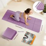 Foldable Yoga Mat Thick Non-Slip Exercise Mat - Packable Travel Fitness Mat with Carrying Bag for Yoga, Pilates, Workout, Home & Gym (purple)