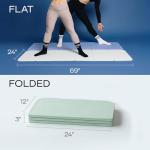 Stakt The Original Foldable Yoga Mat, Premium Foldable Exercise & Workout Mat with Non-Slip Surface, Lightweight Portable for Studio or Home Use, As Seen on Shark Tank - Seafoam