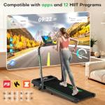FOUSAE 5 in 1 Foldable Treadmill, 7.5 MPH Treadmills for Home with App Compatible, Treadmill with 10% Incline, 3.0HP Brushless Drive, Remote Control and LED Display, 12 HIIT Programs, 400 LBS Capacity