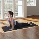 Yoga Mat - Double Sided 1/4-Inch Workout Mat - 71x24-Inch Exercise Pad for Home Gym Fitness or Pilates with Carrying Strap by Wakeman (Black)