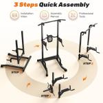 SPORTSROYALS Power Tower, Multi-Function Pull up Bar Dip Station with Upgraded Adjustable Foot Cover Equipment for Home Gym,360LBS