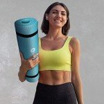 Thick Blue Yoga Mat for Home Fitness
