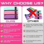 Fabric Resistance Bands for Working Out - Exercise Bands for Women and Men, Booty Bands for Legs and Butt, Yoga, Pilates, Rehab, Fitness and Home Workout