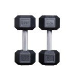 25 lb Rubber Hex Dumbbell Set