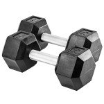 25 lb Rubber Hex Dumbbell Set