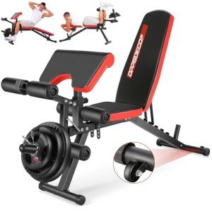 Adjustable Olympic Weight Bench with Rack and Curl