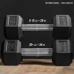 25 lb Rubber Hex Dumbbell Set