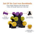 Neoprene Dumbbell Set with Rack – 3 Pairs