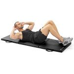 Prosource Fit Tri-Fold Exercise Mat - Black 6' x 2