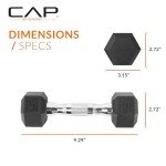 CAP Barbell 50lb Coated Hex Dumbbells Set