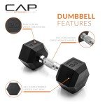 CAP Barbell 50lb Coated Hex Dumbbells Set