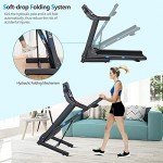 GYMAX Foldable Treadmill with Heart Rate Monitor