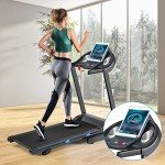GYMAX Foldable Treadmill with Heart Rate Monitor