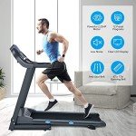 GYMAX Foldable Treadmill with Heart Rate Monitor