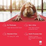 Crown Sporting Goods Ultra-Thick 1" Yoga Mat (Pink)