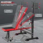 Adjustable Home Fitness Weight Bench (Red)