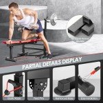 Adjustable Home Fitness Weight Bench (Red)