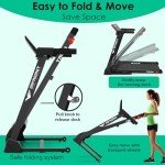 Compact Folding Treadmill with Incline for Home Gym