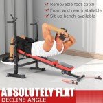 6-in-1 Adjustable Weight Bench with Squat Rack