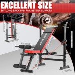 6-in-1 Adjustable Weight Bench with Squat Rack