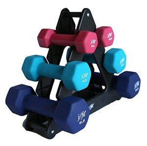 Neoprene Coated Dumbbell Set with Rack