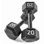 20 lb Cast Iron Hex Dumbbell Weights Pair