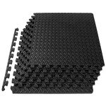 ProsourceFit Interlocking Foam Exercise Mat - Black