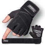 Trideer Men's Padded Workout Gloves with Grip