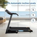Folding Treadmill with Auto Incline and LCD Display