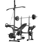 Adjustable Olympic Weight Bench Set with Leg Extension