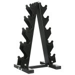 150 lb Rubber Coated Dumbbell Set with Rack