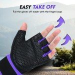 Purple Workout Gloves with Wrist Support for Women