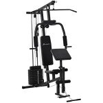 Soozier Multifunction Home Gym System with 99Lbs Weight Stack