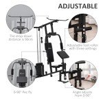 Soozier Multifunction Home Gym System with 99Lbs Weight Stack