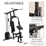 Soozier Multifunction Home Gym System with 99Lbs Weight Stack