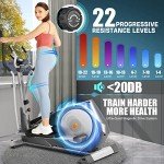 YOUNGFIT Foldable Elliptical Machine with LCD Monitor