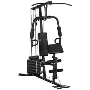 Soozier Multifunction Home Gym System with 100Lbs Weights